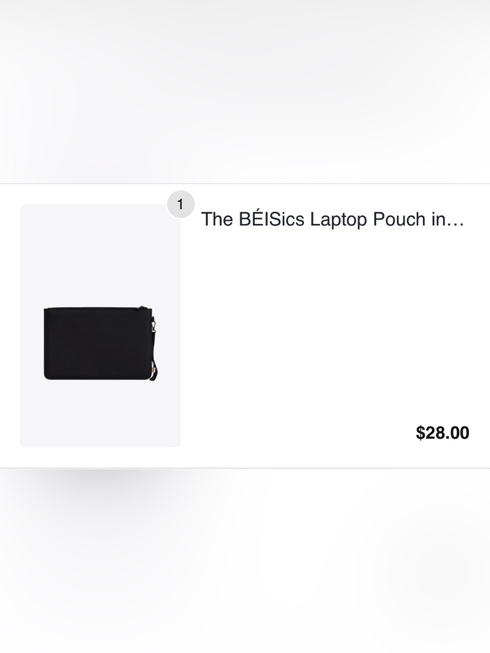 BEIS Black BEISics Laptop Pouch with wristlet removable strap